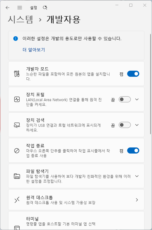 시스템 개발자 작업종료