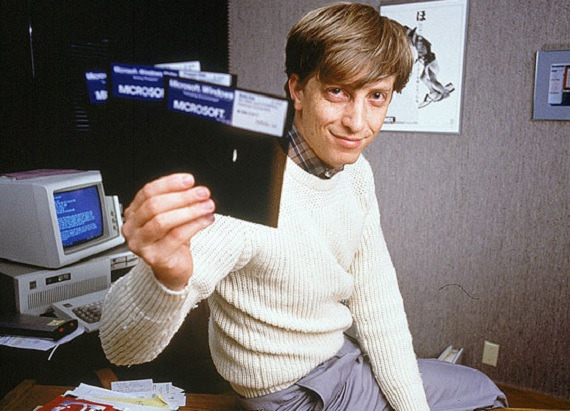 A young Bill Gates, founder and technology innovator of Microsoft.